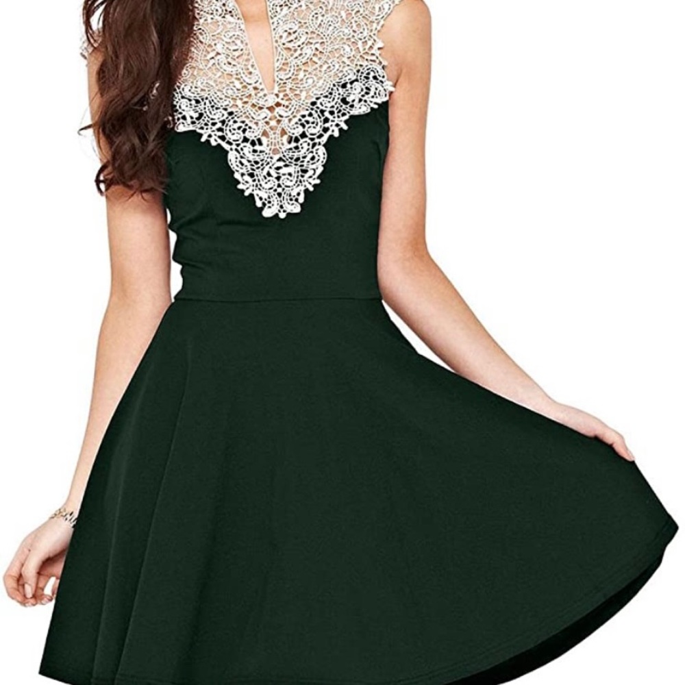 Emerald Green Lace Dress